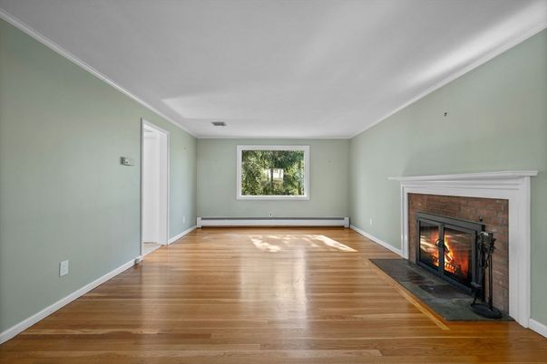 Empty room, Fireplace, Interior, Wood Texture Flooring