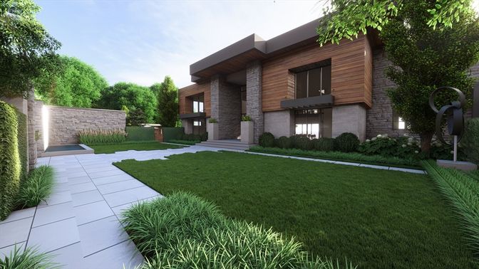Backyard, Exterior, Facade, Modern