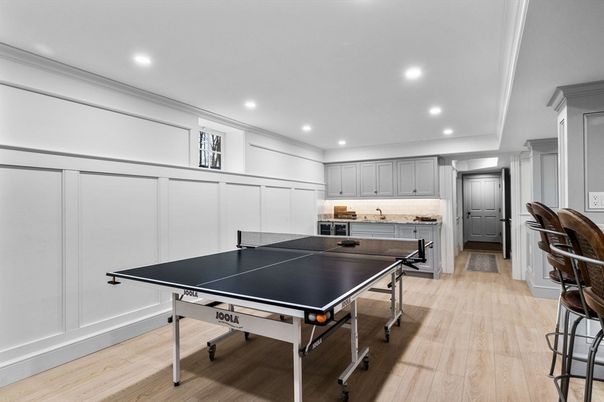 Game Room, Interior, Recessed Lighting, Wood Texture Flooring
