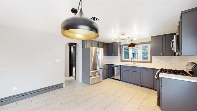 Interior, Kitchen, Pendant Lights, Stainless Steel Appliances