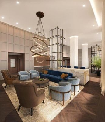 Chandelier, Interior, Living room, Pendant Lights, Recessed Lighting, Wood Texture Flooring