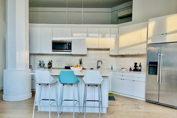 Interior, Kitchen, Stainless Steel Appliances, Wood Texture Flooring