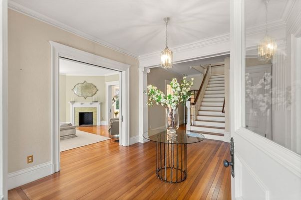 Fireplace, Interior, Pendant Lights, Wood Texture Flooring