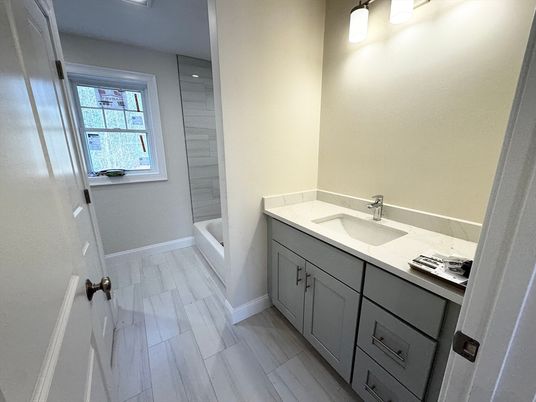 Bathroom, Dual Sink Vanities, Interior, Wood Texture Flooring