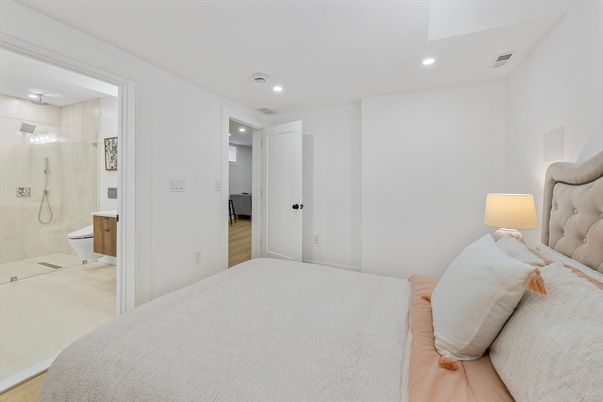 Bathroom, Bedroom, Interior, Recessed Lighting, Wood Texture Flooring