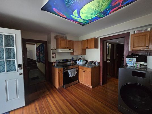 Interior, Kitchen, Wood Texture Flooring