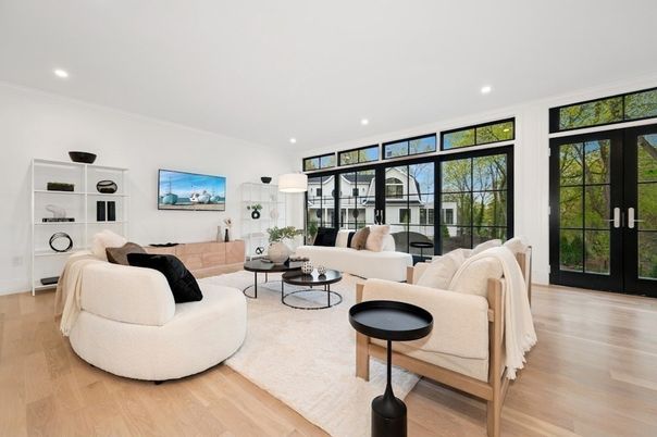 Interior, Kitchen, Living room, Pendant Lights, Recessed Lighting, Wood Texture Flooring