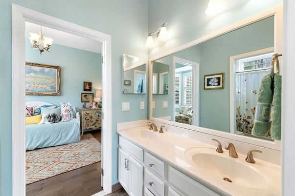 Bathroom, Bedroom, Dual Sink Vanities, Interior, Wood Texture Flooring