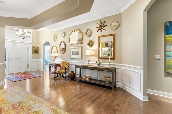 Chandelier, Interior, Wood Texture Flooring