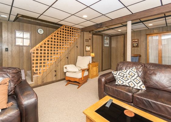 Interior, Living room, Recessed Lighting, Wooden Walls