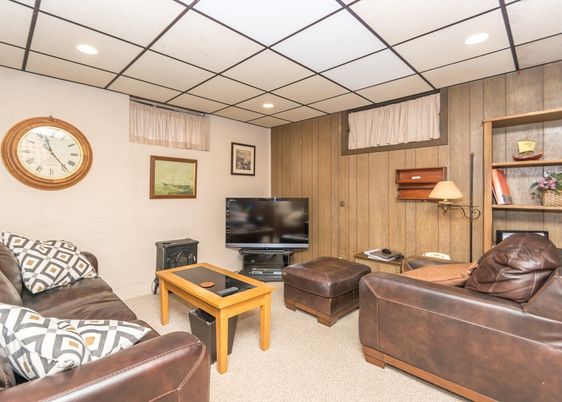 Interior, Living room, Recessed Lighting, Wooden Walls