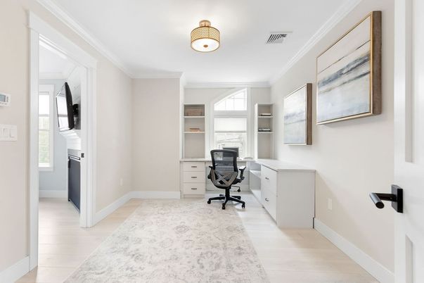 Home Office, Interior, Wood Texture Flooring
