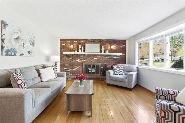 Fireplace, Interior, Living room, Stone Walls, Wood Texture Flooring