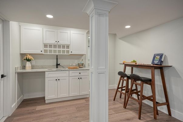 Interior, Kitchen, Recessed Lighting, Wood Texture Flooring