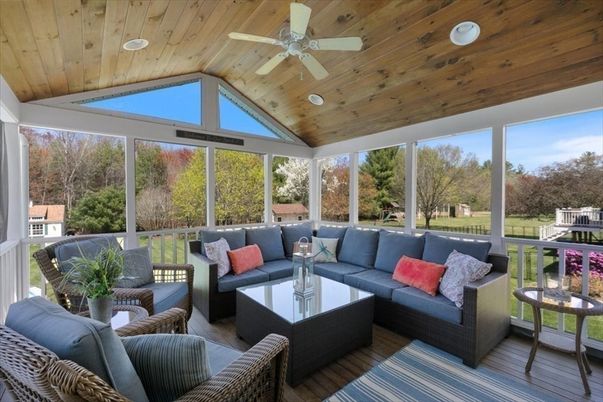 Interior, Living room, Recessed Lighting, Sun Room, Wooden Ceilings, Wood Texture Flooring