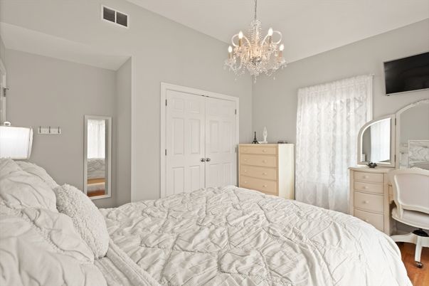Bedroom, Chandelier, Interior