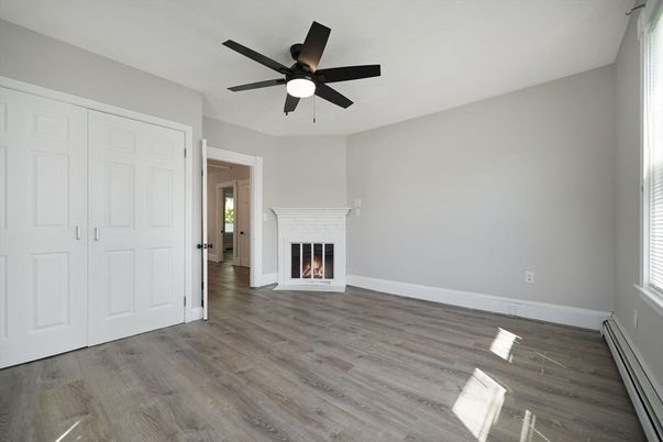 Empty room, Fireplace, Interior, Wood Texture Flooring