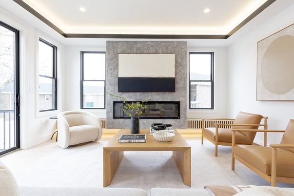 Fireplace, Interior, Living room, Recessed Lighting