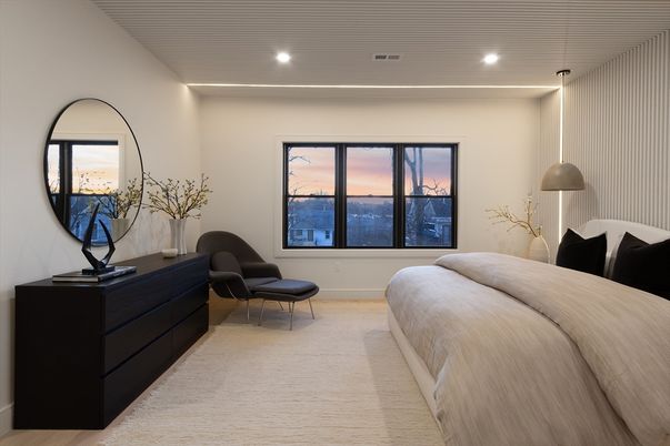 Bedroom, Interior, Pendant Lights, Recessed Lighting