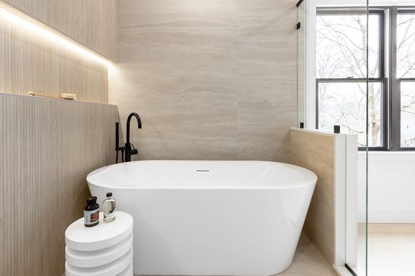 Bathroom, Free Standing Baths, Interior, Marble Walls