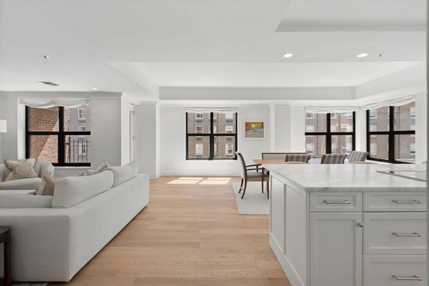 Dining room, Interior, Living room, Recessed Lighting, Wood Texture Flooring