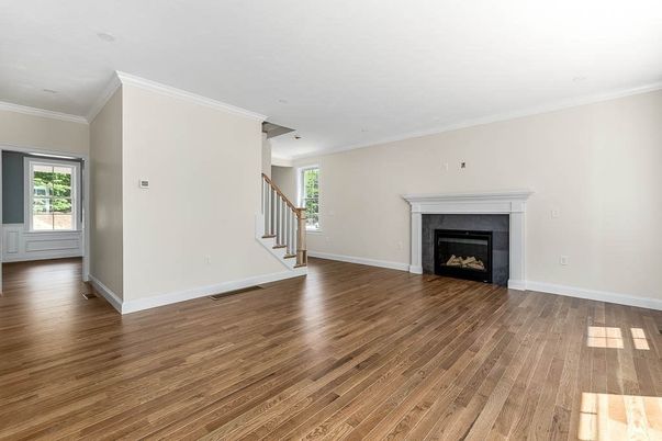 Empty room, Fireplace, Interior, Wood Texture Flooring