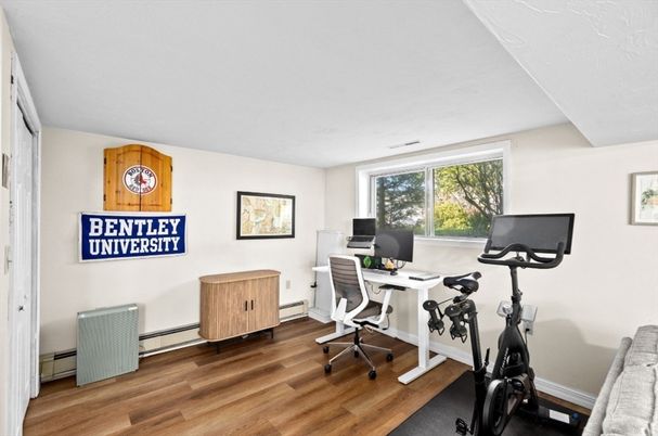Fitness Equipment, Home Office, Interior, Wood Texture Flooring