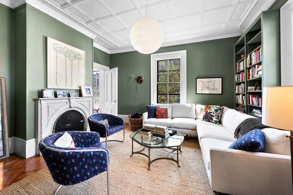 Fireplace, Interior, Living room, Pendant Lights, Wood Texture Flooring