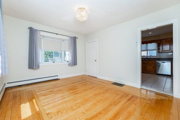 Chandelier, Empty room, Interior, Kitchen, Wood Texture Flooring