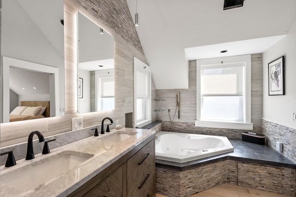 Bathroom, Dual Sink Vanities, Interior, Wood Texture Flooring