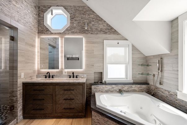 Bathroom, Dual Sink Vanities, Interior, Wood Texture Flooring