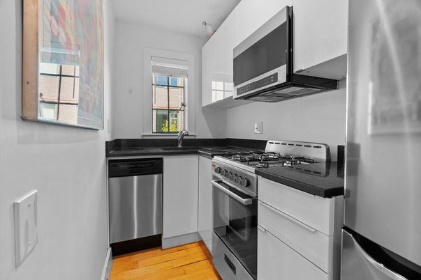 Interior, Kitchen, Stainless Steel Appliances, Wood Texture Flooring