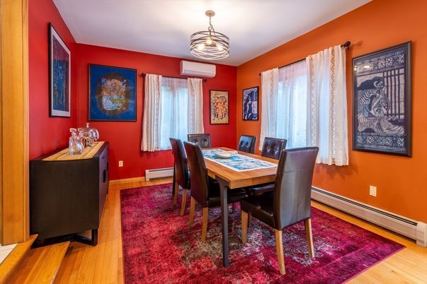Dining room, Interior, Wood Texture Flooring
