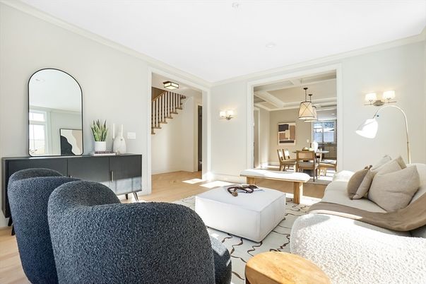 Dining room, Interior, Living room, Pendant Lights, Wood Texture Flooring