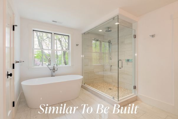 Bathroom, Free Standing Baths, Glass Shower, Interior, Marble Walls, Recessed Lighting