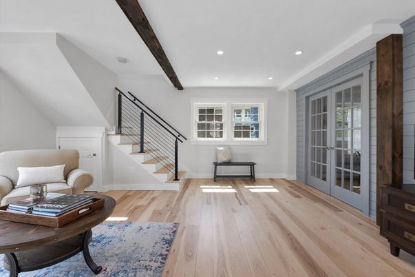 Interior, Recessed Lighting, Wooden Beams, Wood Texture Flooring