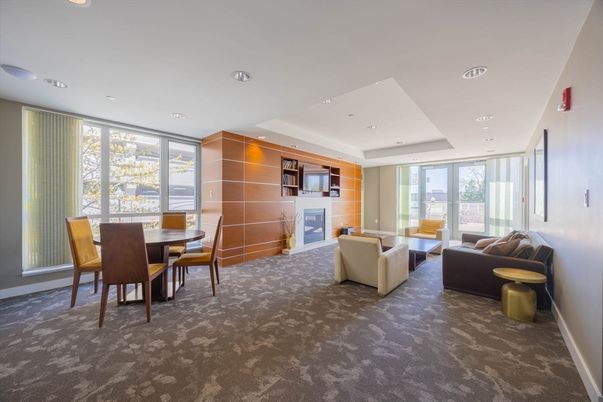Dining room, Fireplace, Interior, Living room, Recessed Lighting