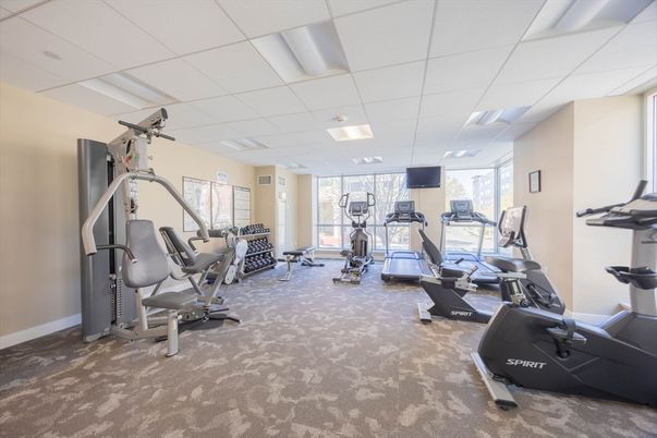 Fitness Equipment, Gym, Interior, Recessed Lighting