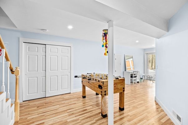 Game Room, Interior, Recessed Lighting, Wood Texture Flooring