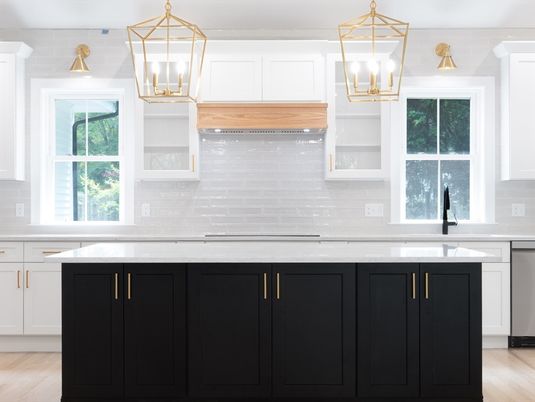 Interior, Kitchen, Pendant Lights, Wood Texture Flooring