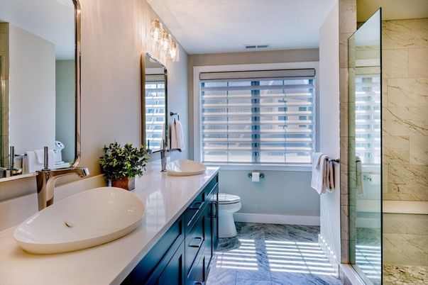 Bathroom, Glass Shower, Interior, Marble