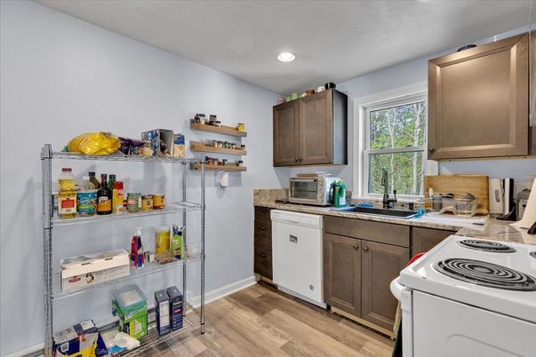 Interior, Kitchen, Recessed Lighting, Wood Texture Flooring