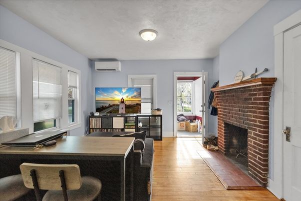 Fireplace, Interior, Wood Texture Flooring