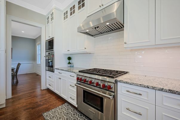 Dining room, Interior, Kitchen, Recessed Lighting, Stainless Steel Appliances, Wood Texture Flooring