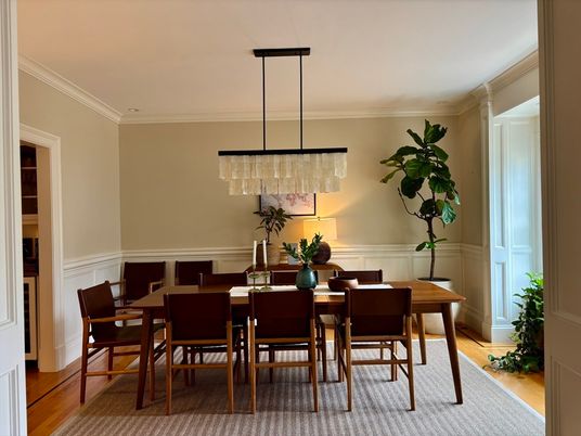 Chandelier, Dining room, Interior, Wood Texture Flooring