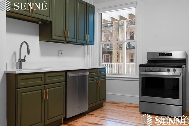 Interior, Kitchen, Stainless Steel Appliances, Wood Texture Flooring