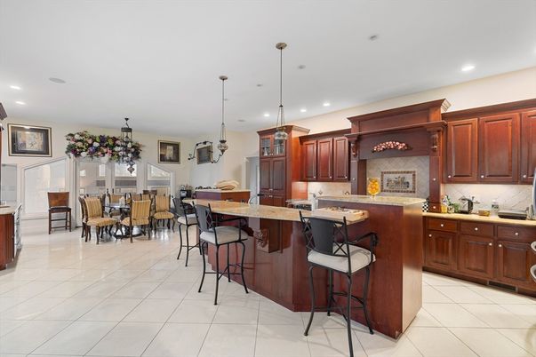 Dining room, Fireplace, Interior, Kitchen, Pendant Lights, Recessed Lighting