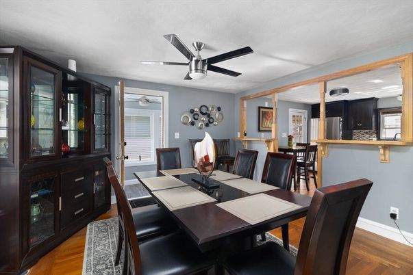 Dining room, Interior, Wood Texture Flooring