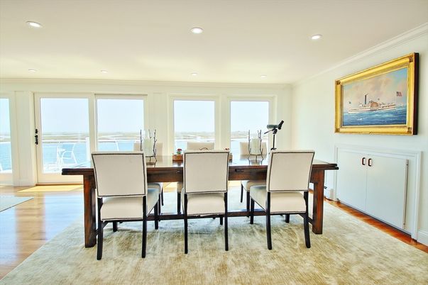 Dining room, Interior, Recessed Lighting, Water, Wood Texture Flooring