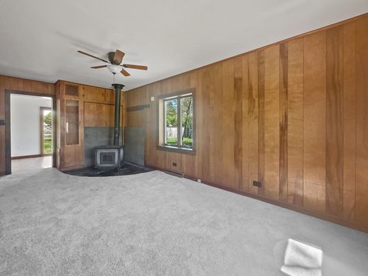 Empty room, Fireplace, Interior, Wooden Walls